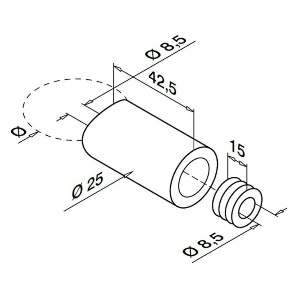 Ferano Rond Recht Zwart